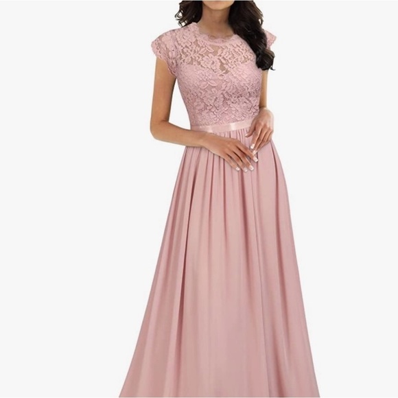 Miusol Dresses & Skirts - SOLD: Miusol Pink Floral Lace Maxi Dress Formal Evening Party Wedding Prom Gala